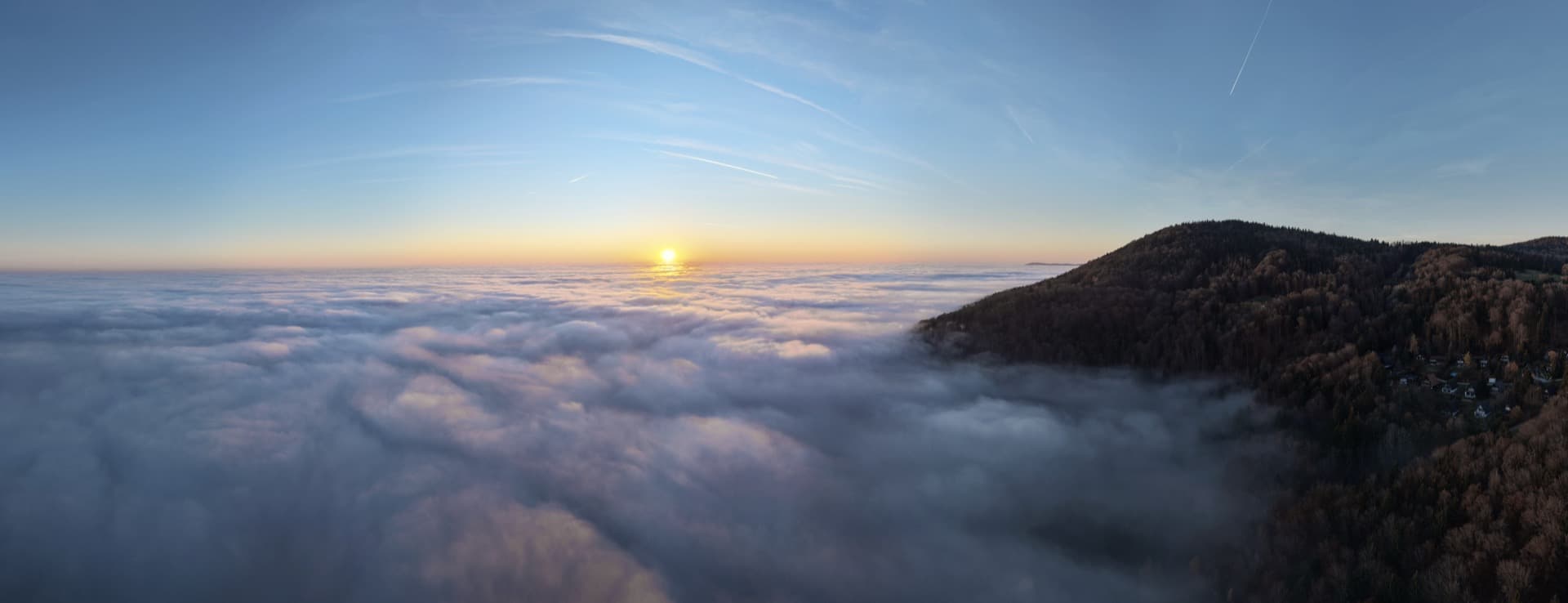 Panorama-Drohnenaufnahme Bayerischer Wald